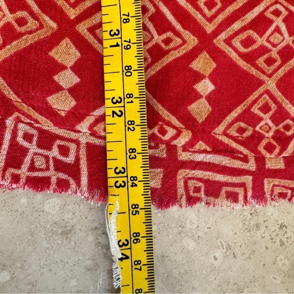 We The Free Red Ivory Batik Print Half Sleeve Tunic Dress Womens Size S Bohemian - Picture 11 of 12